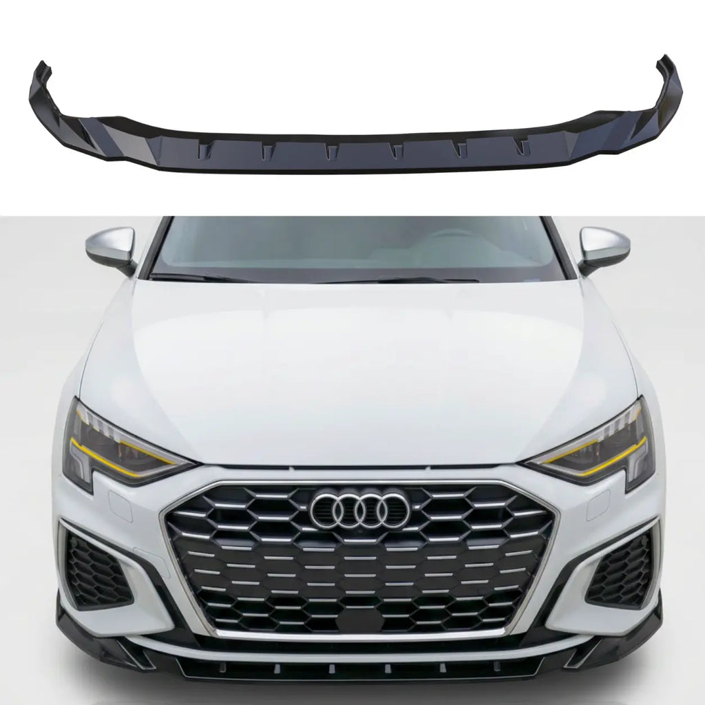 Audi A3 & S3 Front Splitter — S-Line Sedan 8Y (2020–2024) Gloss Black