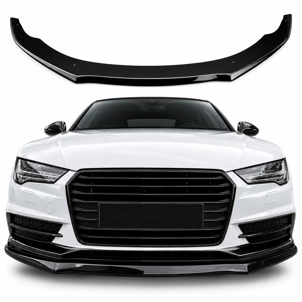 Audi A7 S-Line & S7 Front Splitter — C7 Facelift 2014–2017 Gloss Black