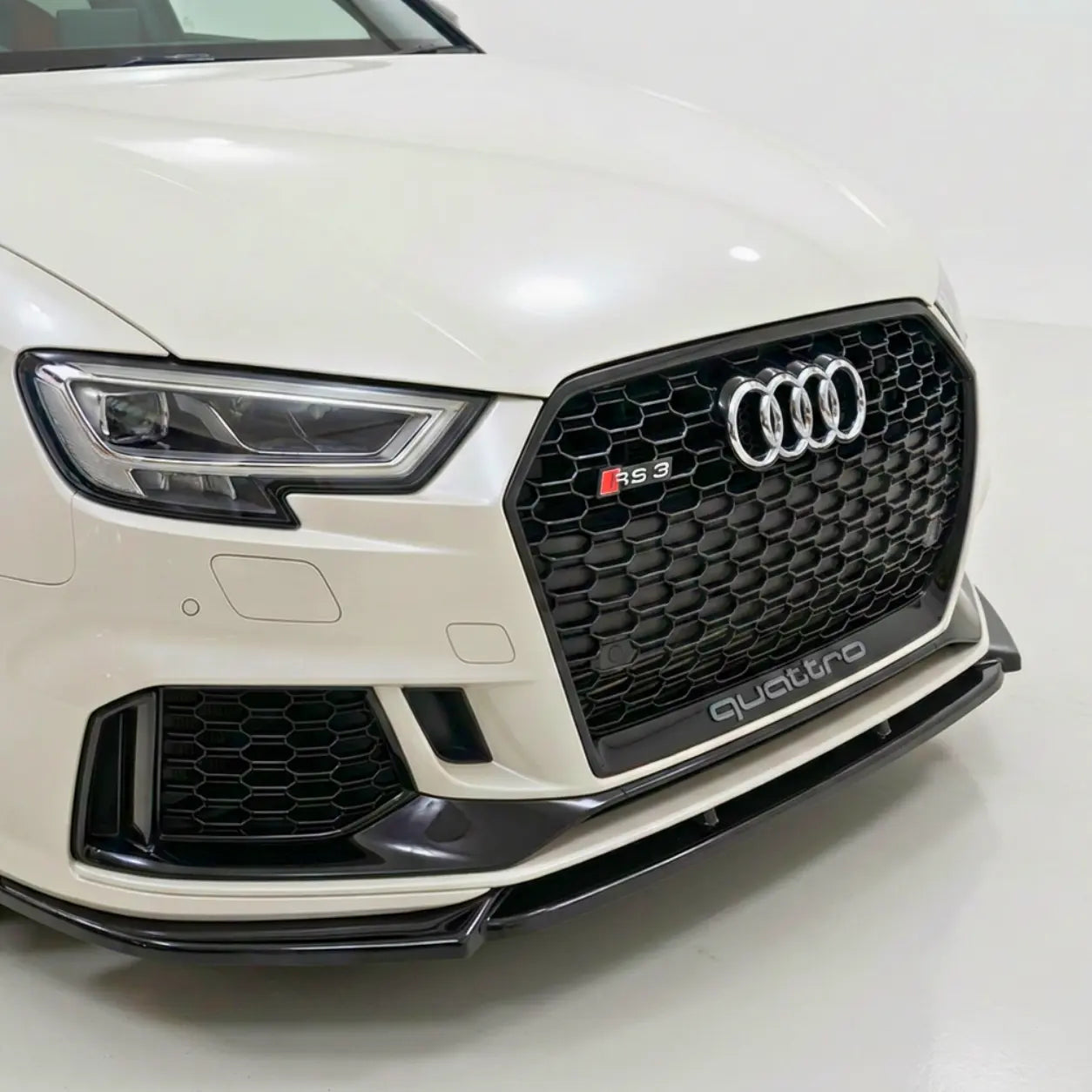 Audi RS3 Front Splitter — 8V Facelift Sportback & Sedan (2017–2020) Gloss Black