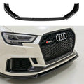 Audi RS3 Front Splitter — 8V Facelift Sportback & Sedan (2017–2020) Gloss Black