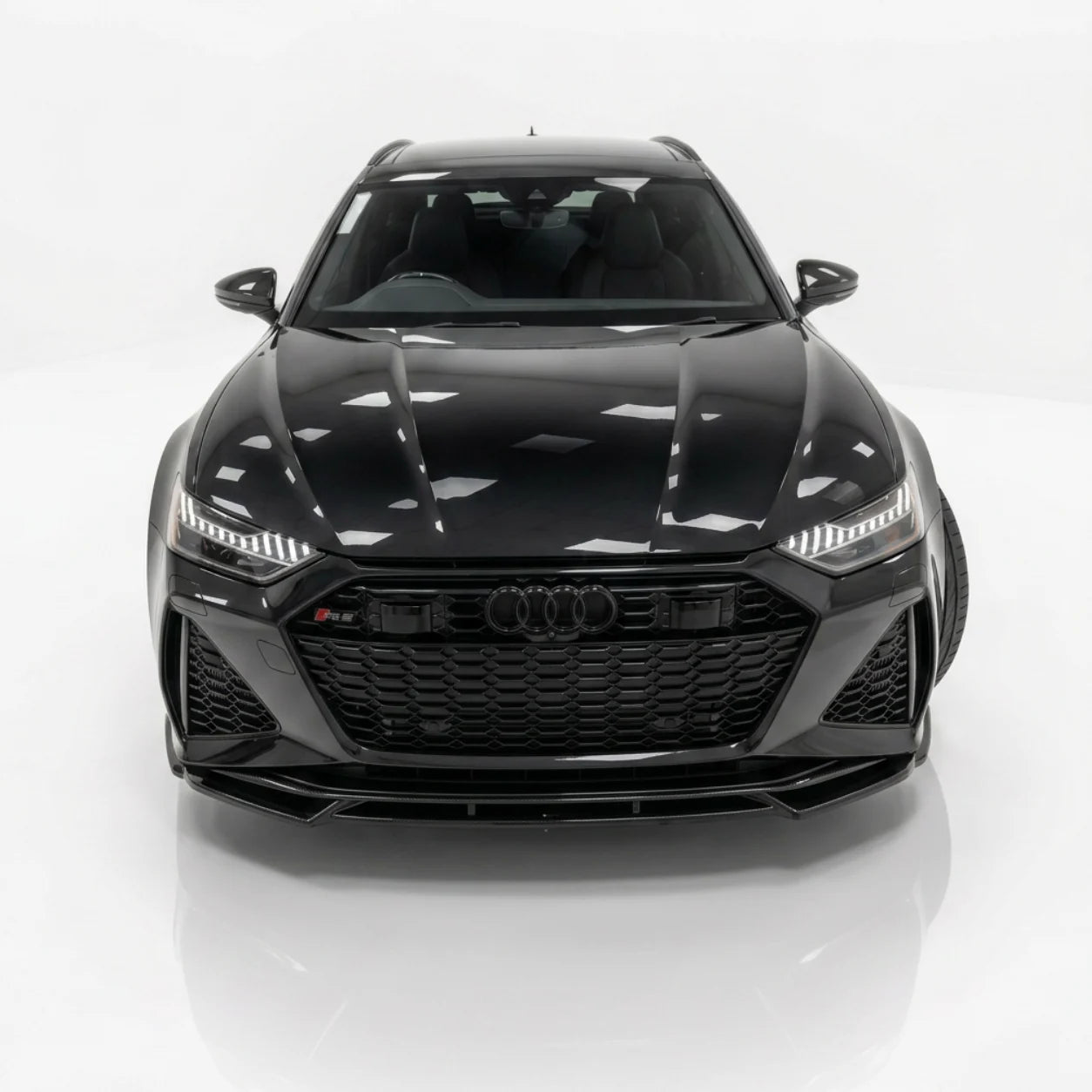 Audi RS6 C8 Front Splitter — 2019+ Gloss Black