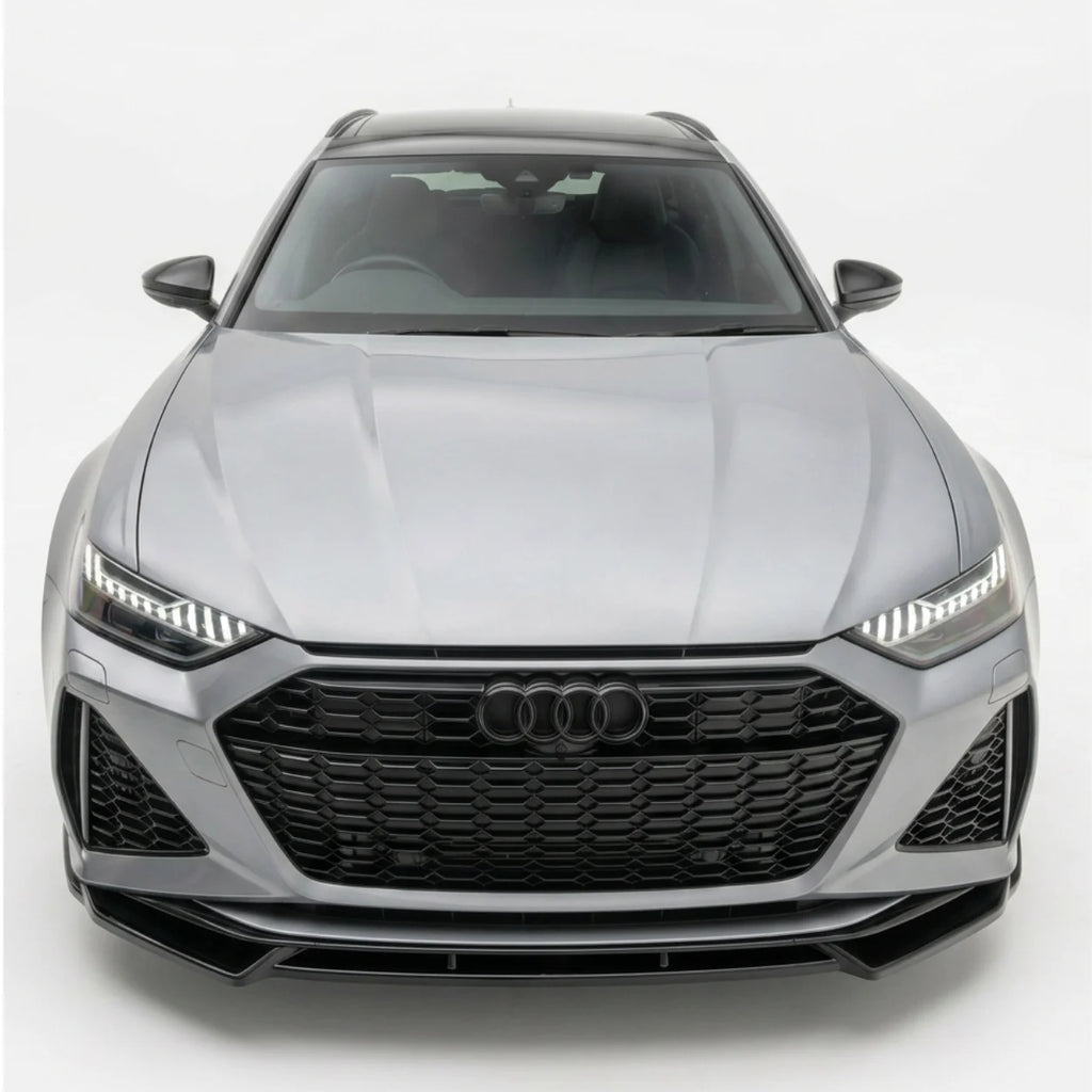 Audi RS6 C8 Front Splitter — 2019+ Gloss Black