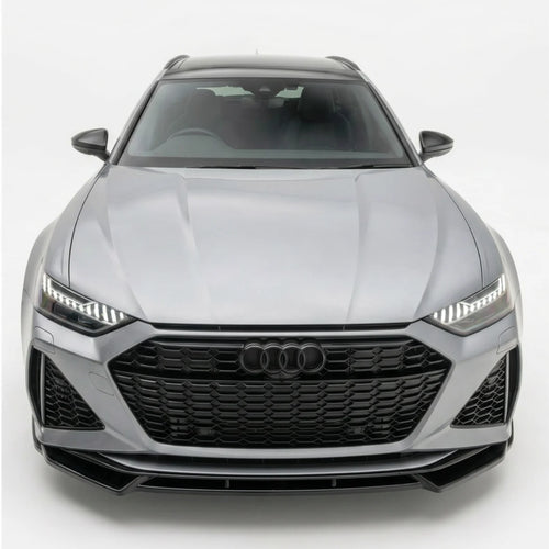 Audi RS6 C8 Front Splitter — 2019+ Gloss Black
