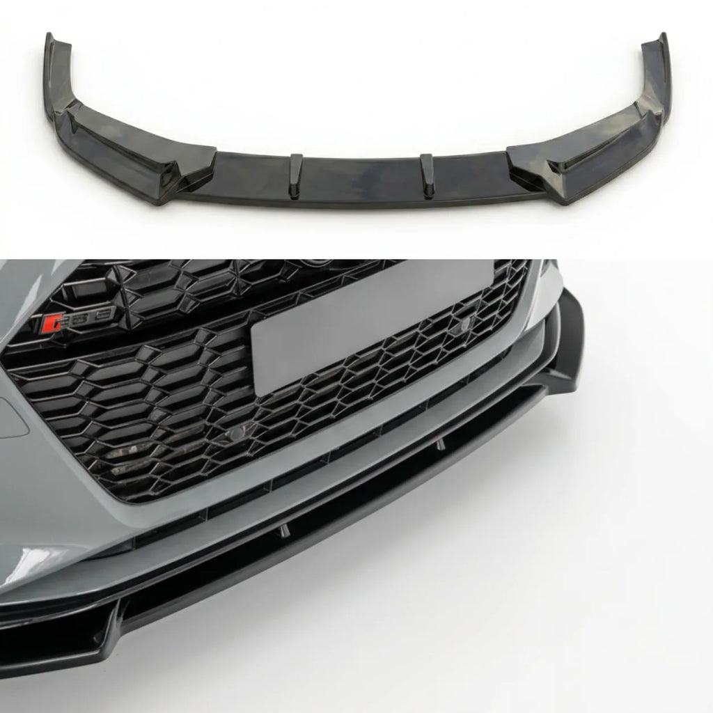 Audi RS6 C8 Front Splitter — 2019+ Gloss Black