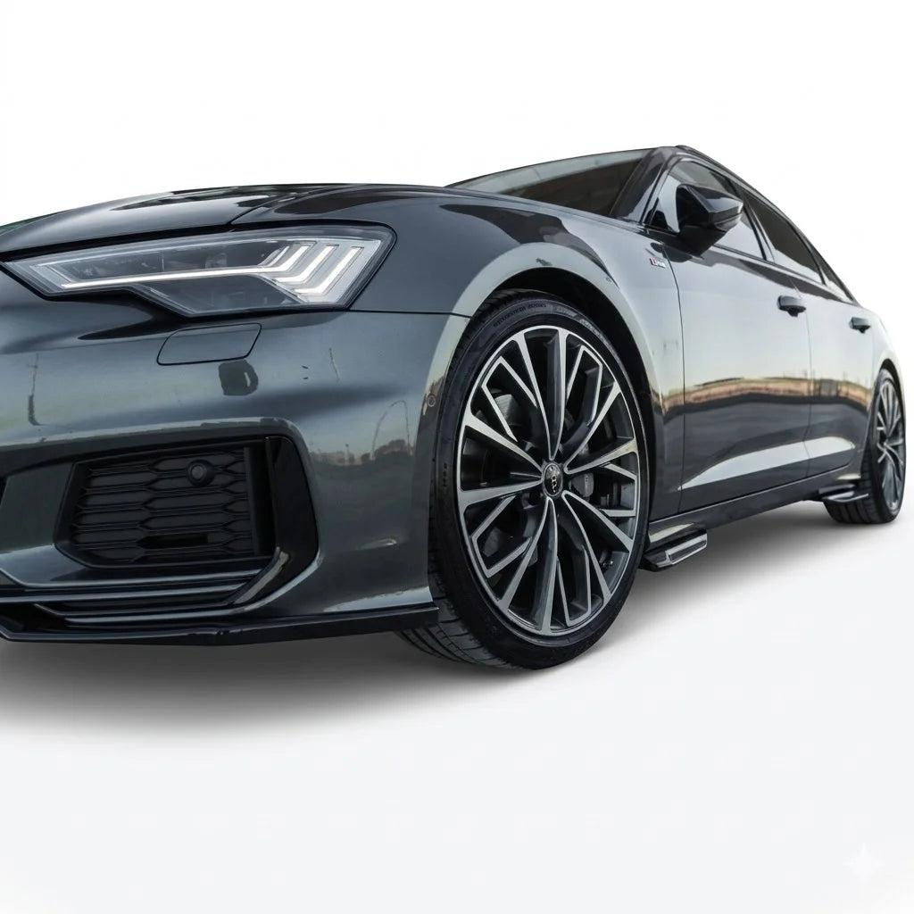 Audi A6 S-Line & S6 Side Skirts (4pcs) — C8 Sedan & Avant 2019+ Gloss Black