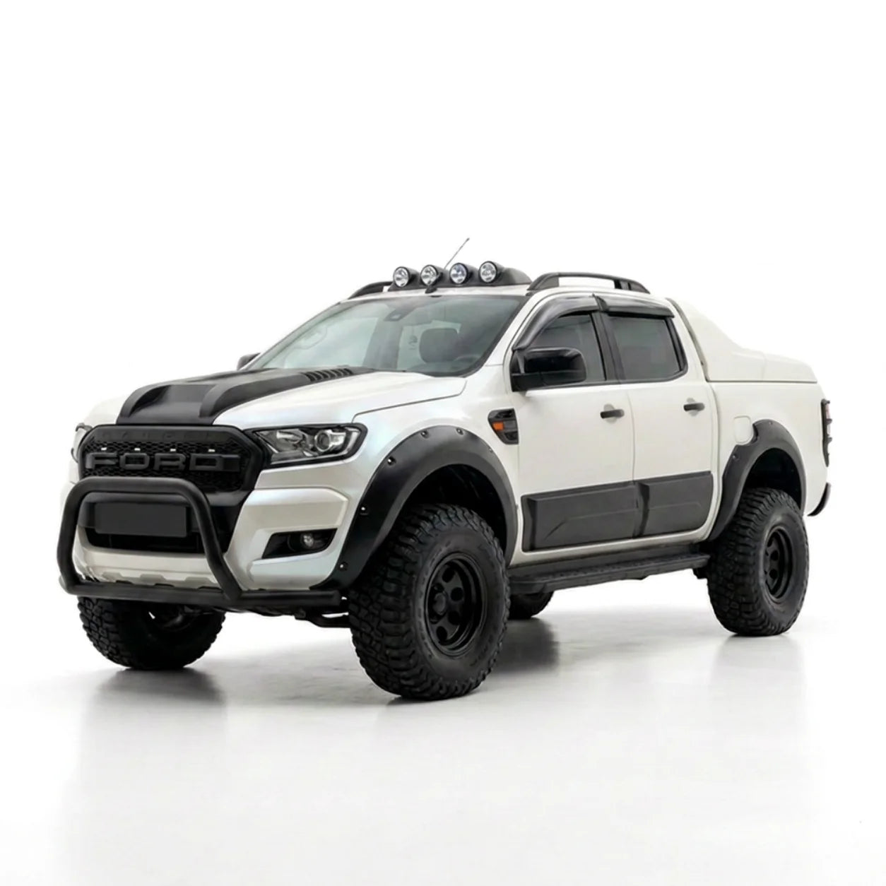 Body Cladding Set (4 Pcs) for FORD Ranger T6 / T7 / T8 (2012–2022) — Matte Black