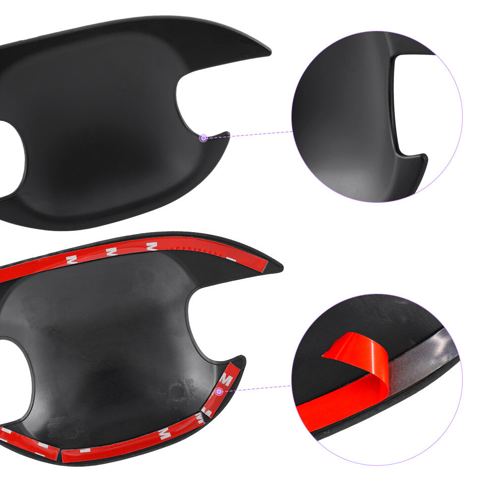 Ford Ranger Door Handle Bowl Inserts (4pcs) — T7 T8 2015–2022 Matte Black