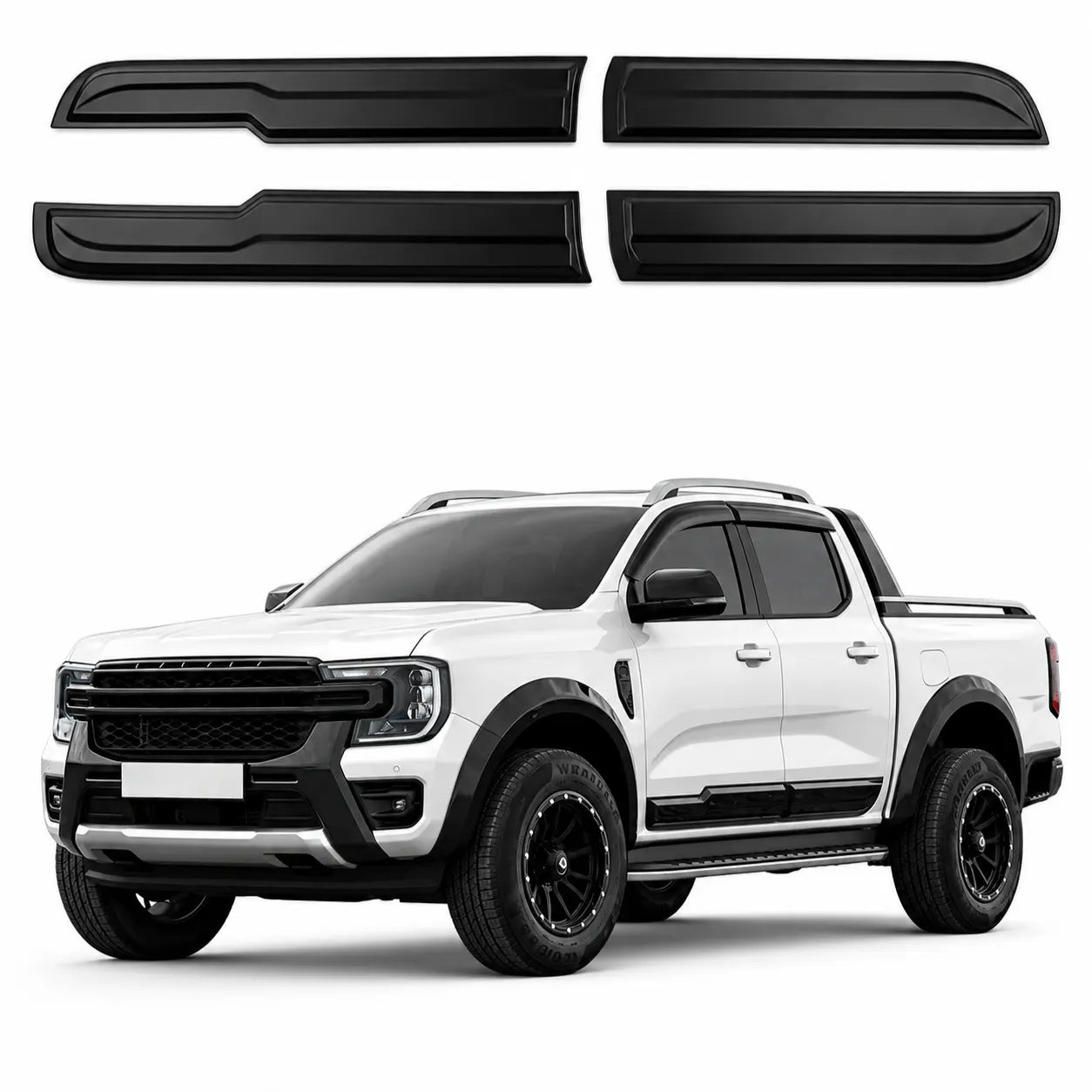 Ford Ranger T9 Body Cladding (4pcs) — 2022+ Gloss Black