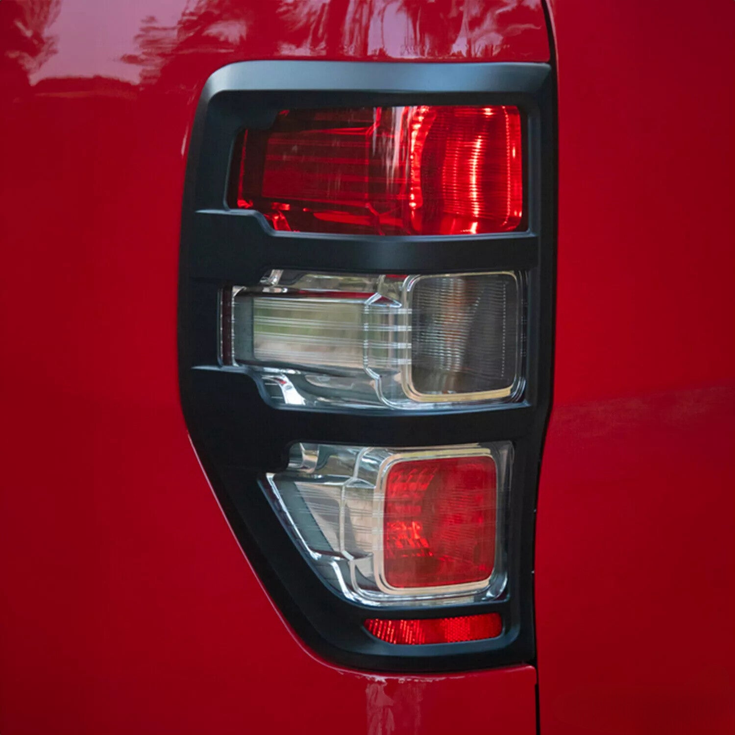 Ford Ranger Rear Tail Light Covers (Pair) — T6 T7 T8 2012–2022 Matte Black