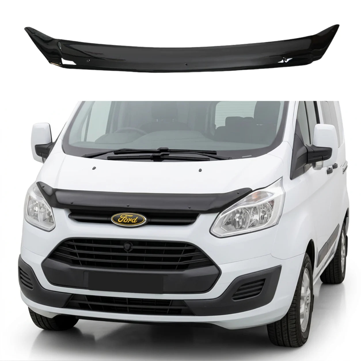 Ford Transit Custom Bonnet Protector — MK1 2012–2018 Gloss Black