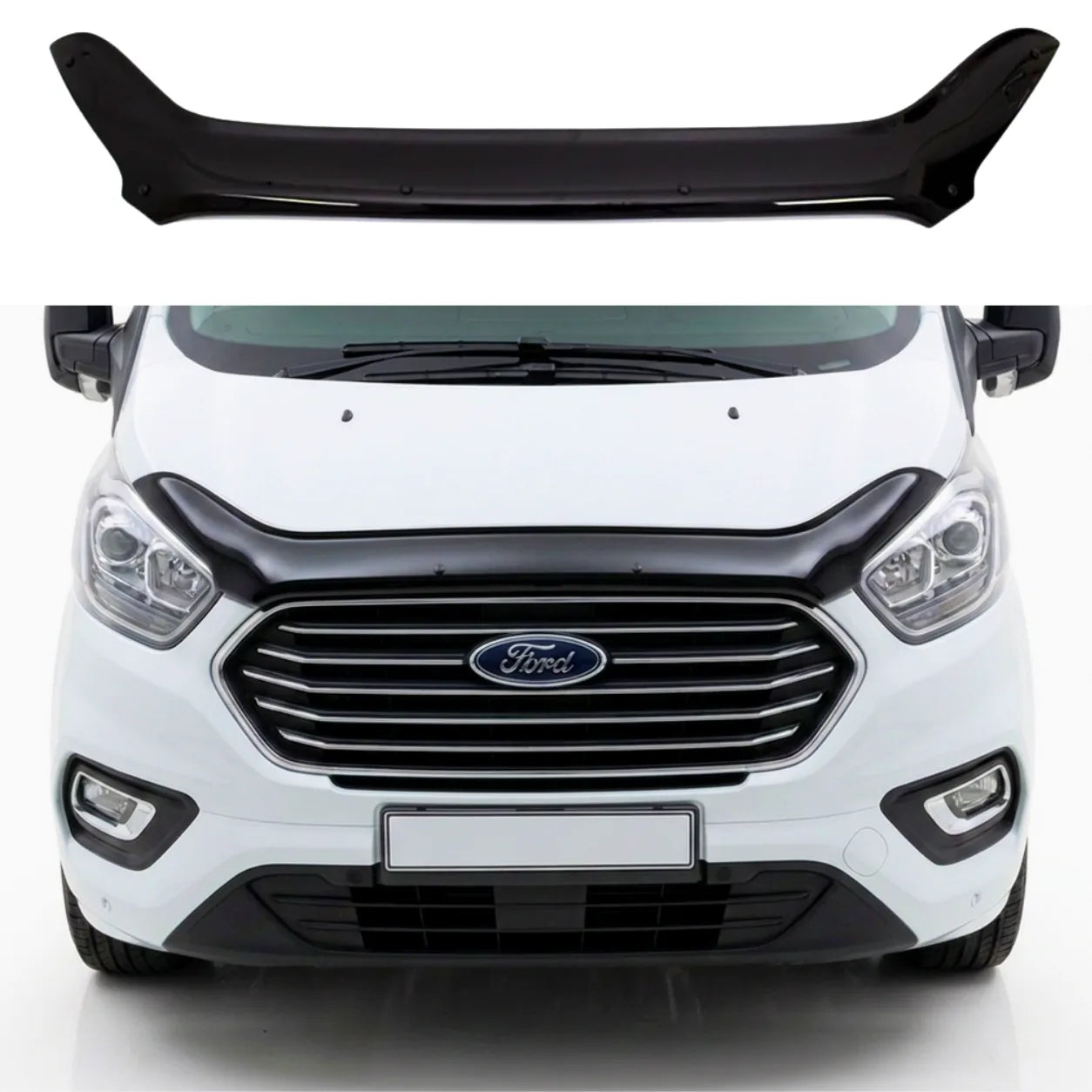 Ford Transit Custom Facelift Bonnet Protector — 2018–2023 Gloss Black