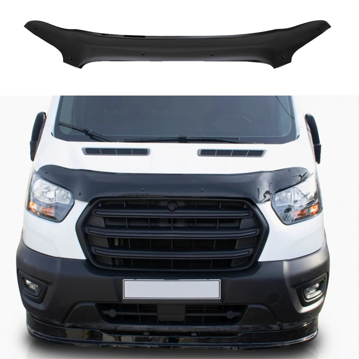Ford Transit Facelift Bonnet Protector — MK8 2019 Onwards Gloss Black