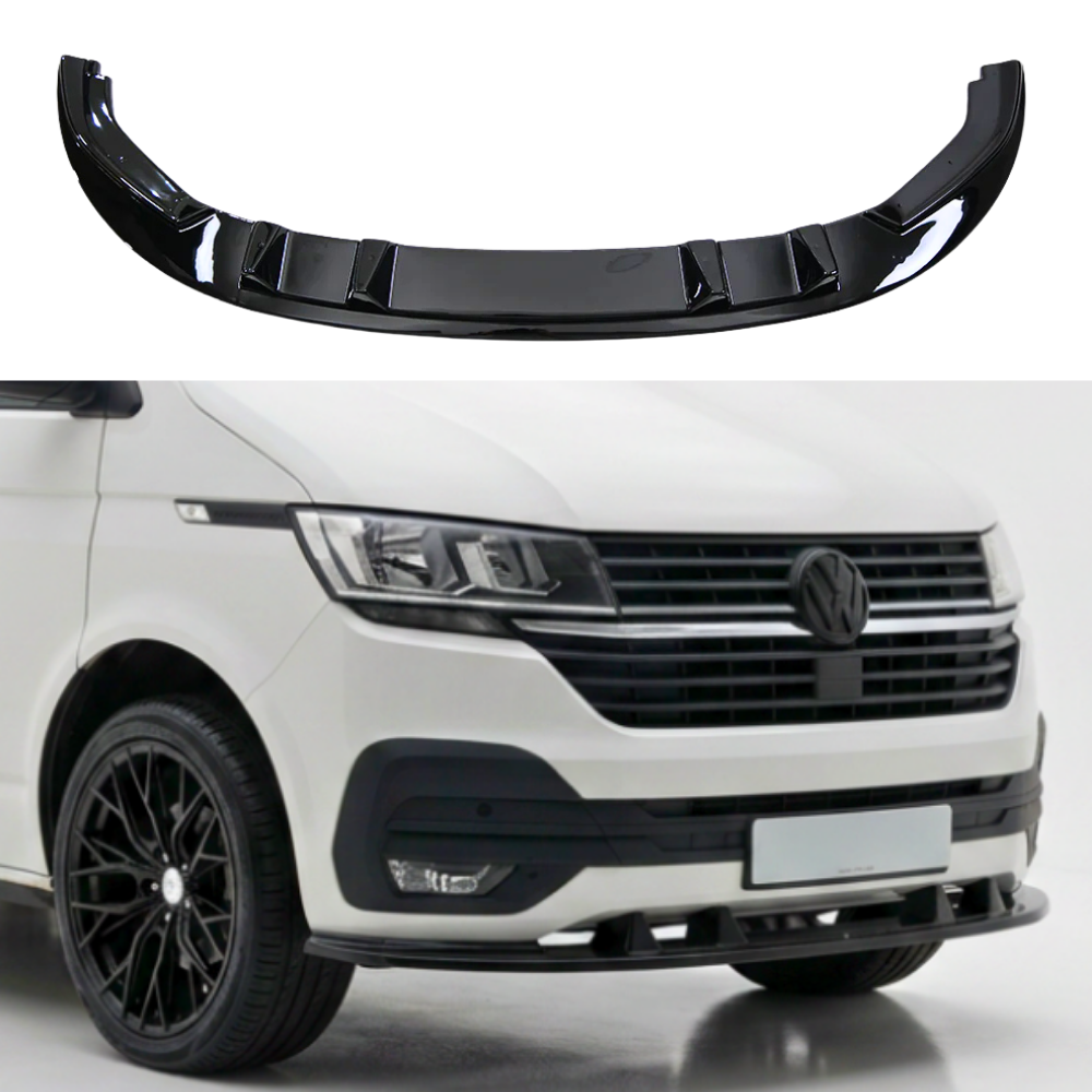 Front Splitter for Volkswagen Transporter T6.1 (2019–2024) — Gloss Black