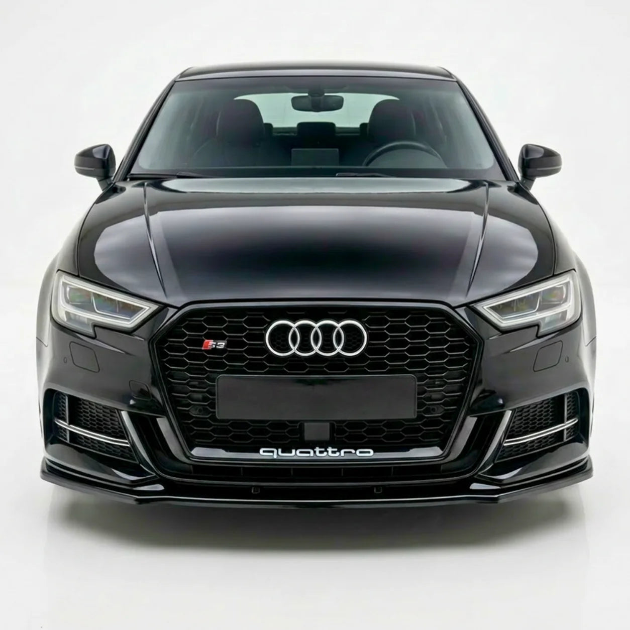 Front Splitter for Audi S3 / A3 S-Line 8V Facelift (Hatchback & Sportback) — Gloss Black