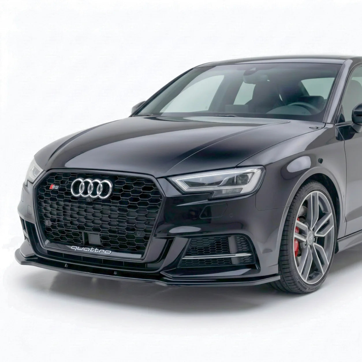 Front Splitter for Audi S3 / A3 S-Line 8V Facelift (Hatchback & Sportback) — Gloss Black
