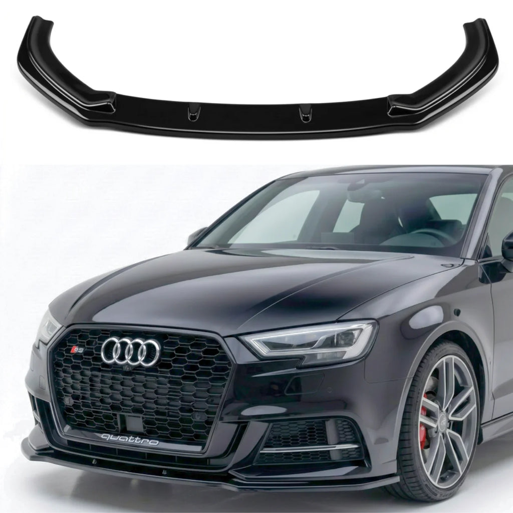 Front Splitter for Audi S3 / A3 S-Line 8V Facelift (Hatchback & Sportback) — Gloss Black