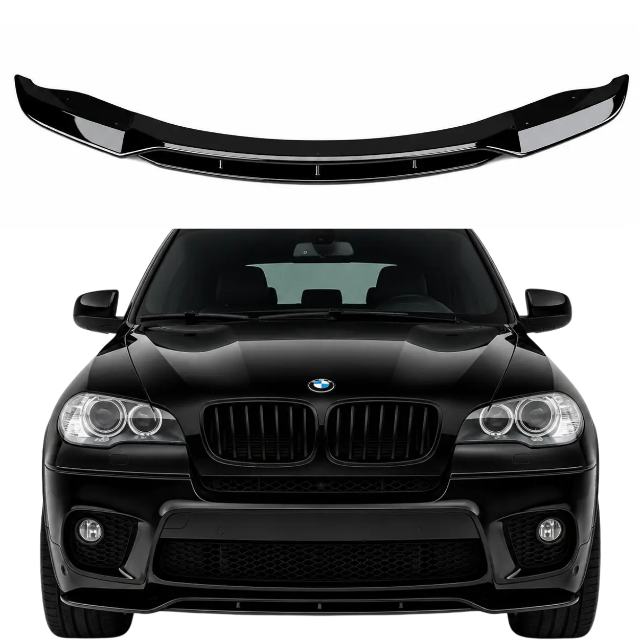 Front Splitter for BMW X5 E70 Facelift M Sport (2010–2013) — Gloss Black