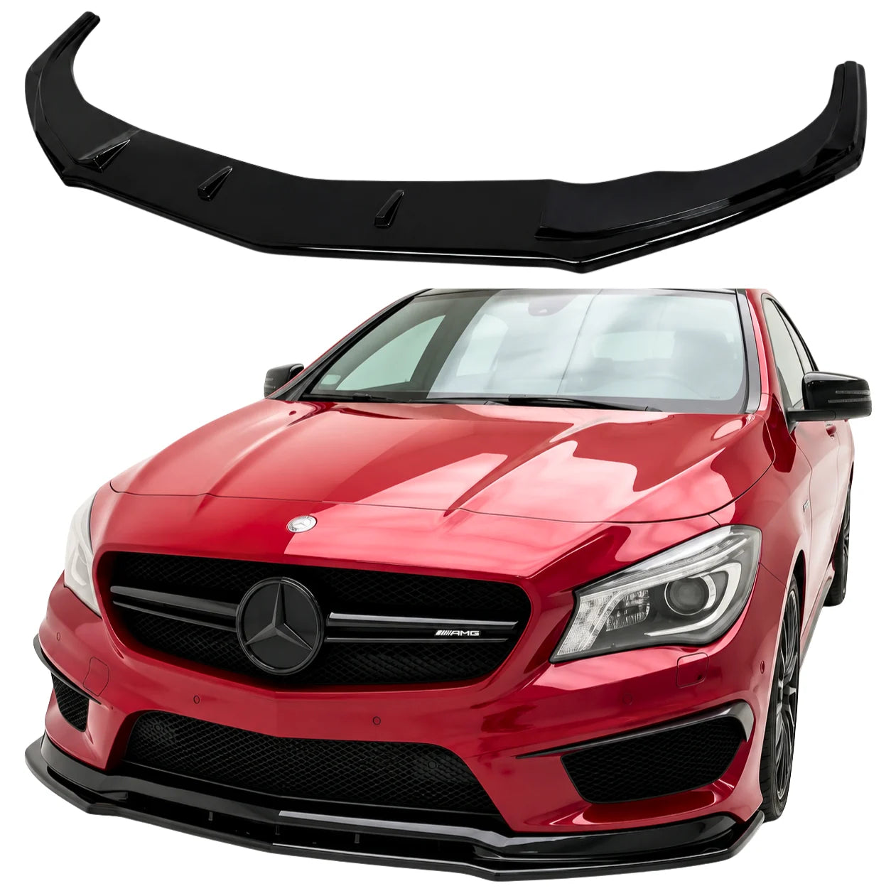 Front Splitter for Mercedes CLA45 AMG C117 (2013–2016) — Gloss Black