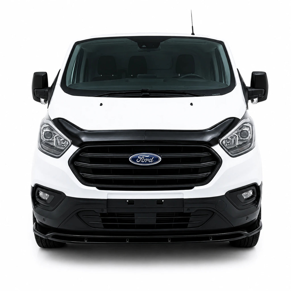 Front Splitter (2 Pcs) for FORD Transit Custom MK1 Facelift (2018–2022) — Gloss Black