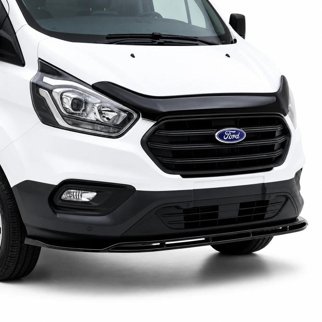 Front Splitter (2 Pcs) for FORD Transit Custom MK1 Facelift (2018–2022) — Gloss Black