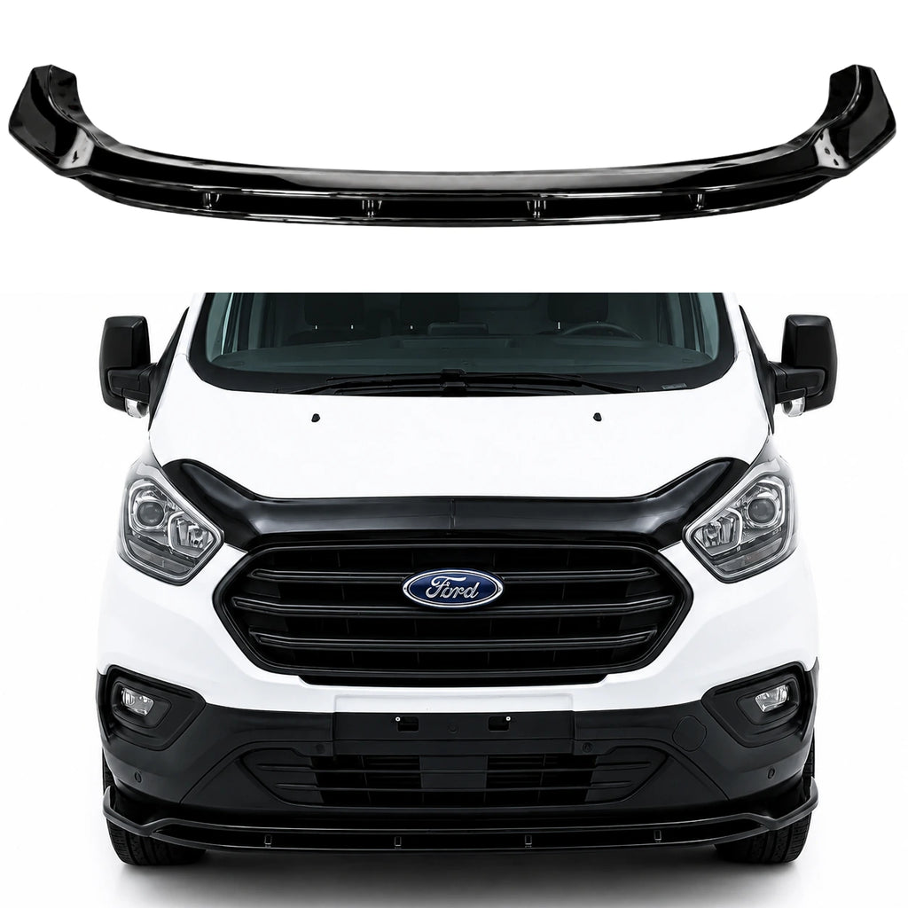 Front Splitter (2 Pcs) for FORD Transit Custom MK1 Facelift (2018–2022) — Gloss Black