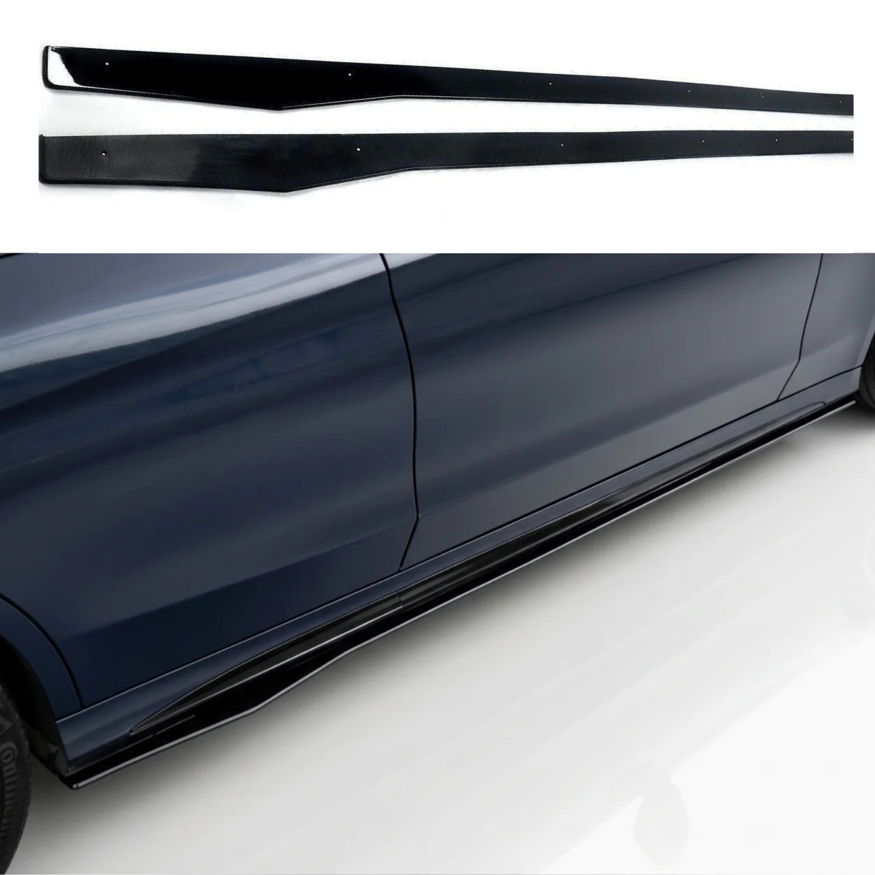 Mercedes C-Class W205 Side Skirt Extensions (2pcs) — 2015–2021 Gloss Black