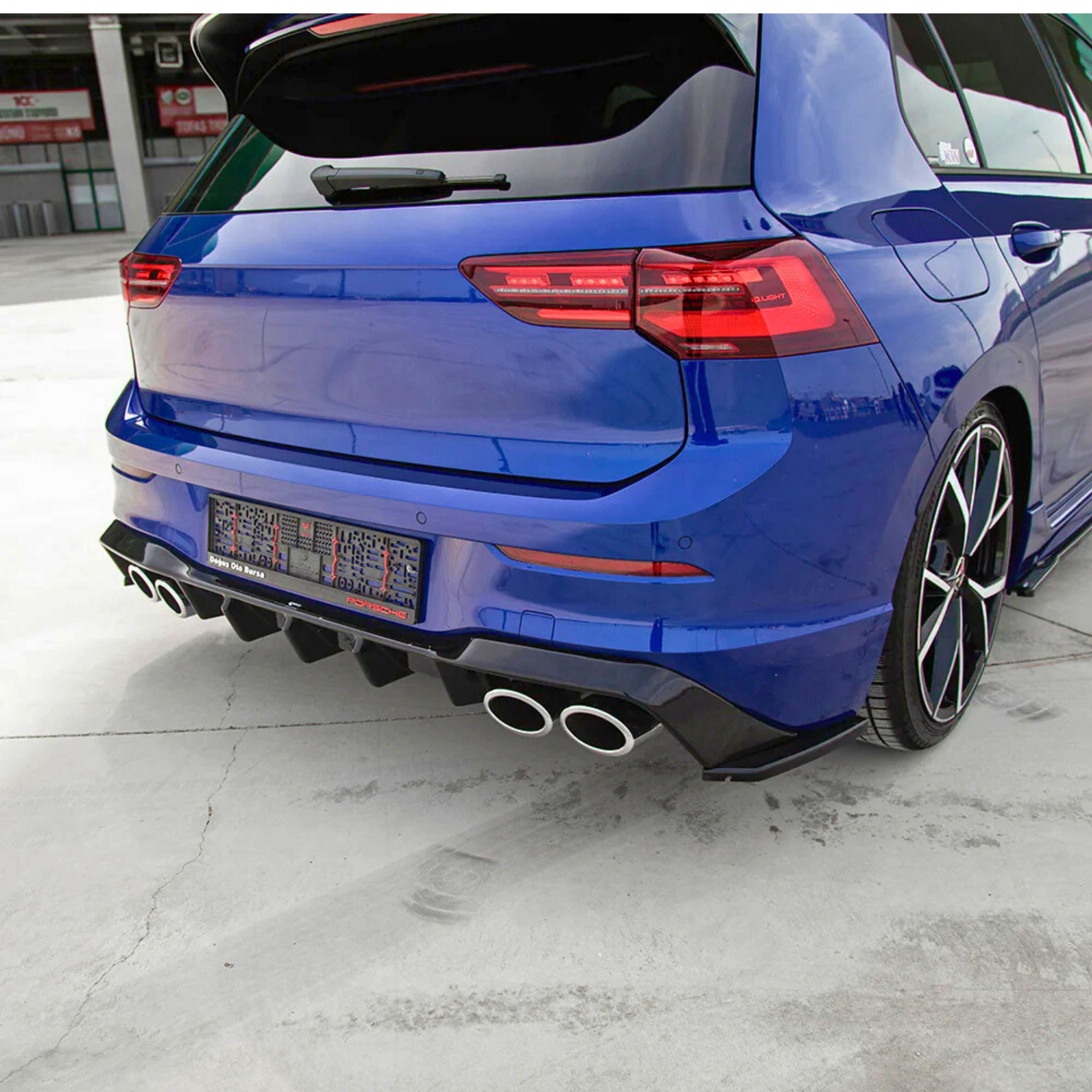 VW Golf MK8 R Rear Valance — Gloss Black (2020+)