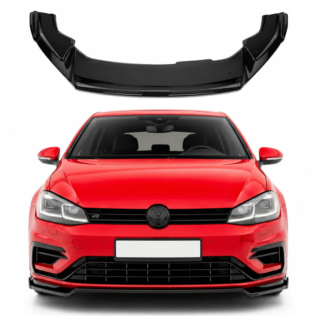 VW Golf R MK7.5 Front Splitter — 2017–2020 Gloss Black