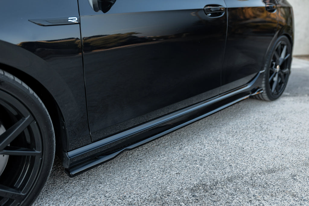 VW Golf R Side Skirts (2pcs) — Mk8 2020–2024 Gloss Black