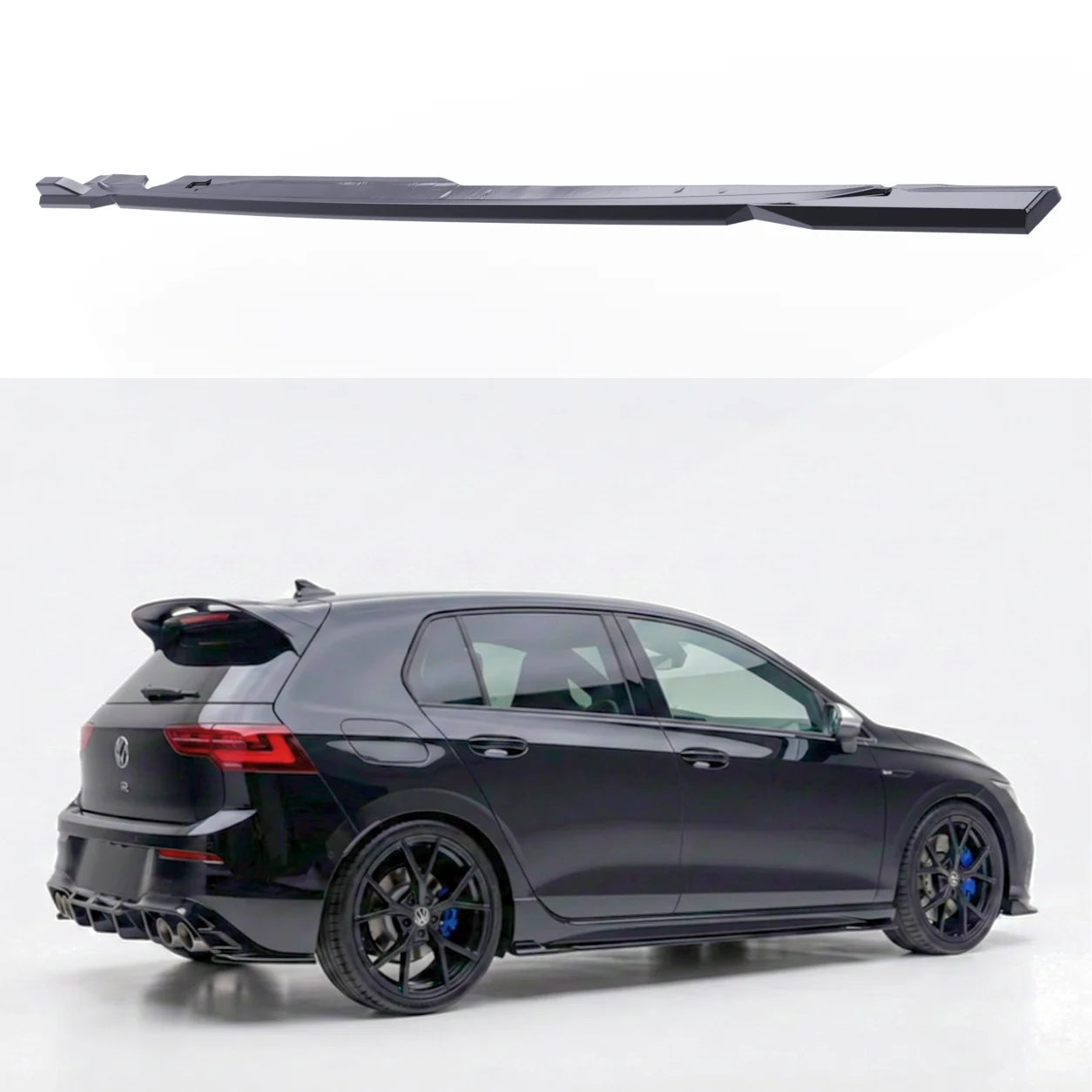 VW Golf R Side Skirts (2pcs) — Mk8 2020–2024 Gloss Black