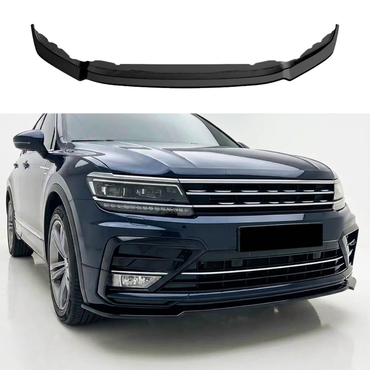 VW Tiguan MK2 R-Line Front Splitter — Pre-Facelift (2016–2020) Gloss Black