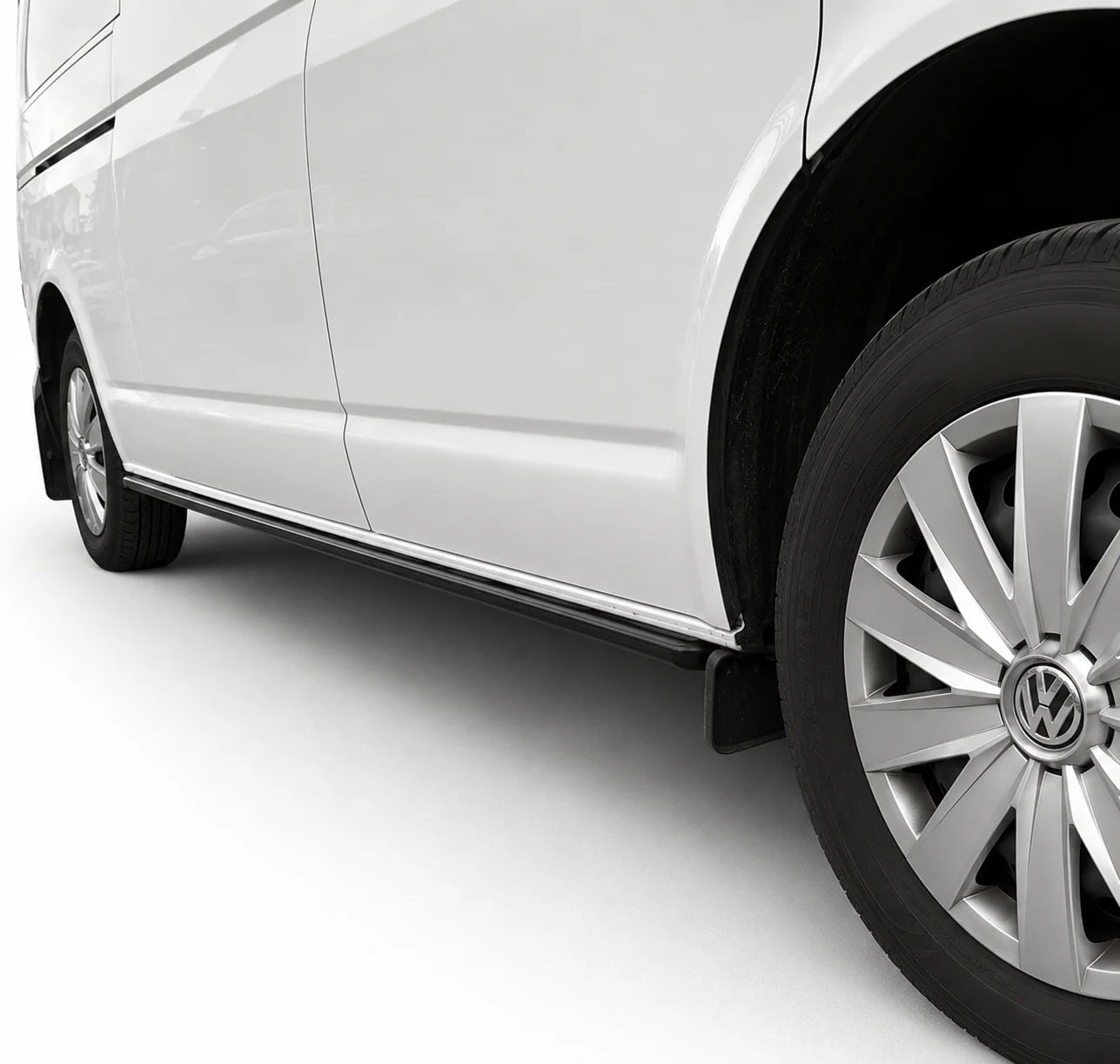 VW Transporter T6.1 Side Skirts (4pcs) — SWB 2019+ Gloss Black