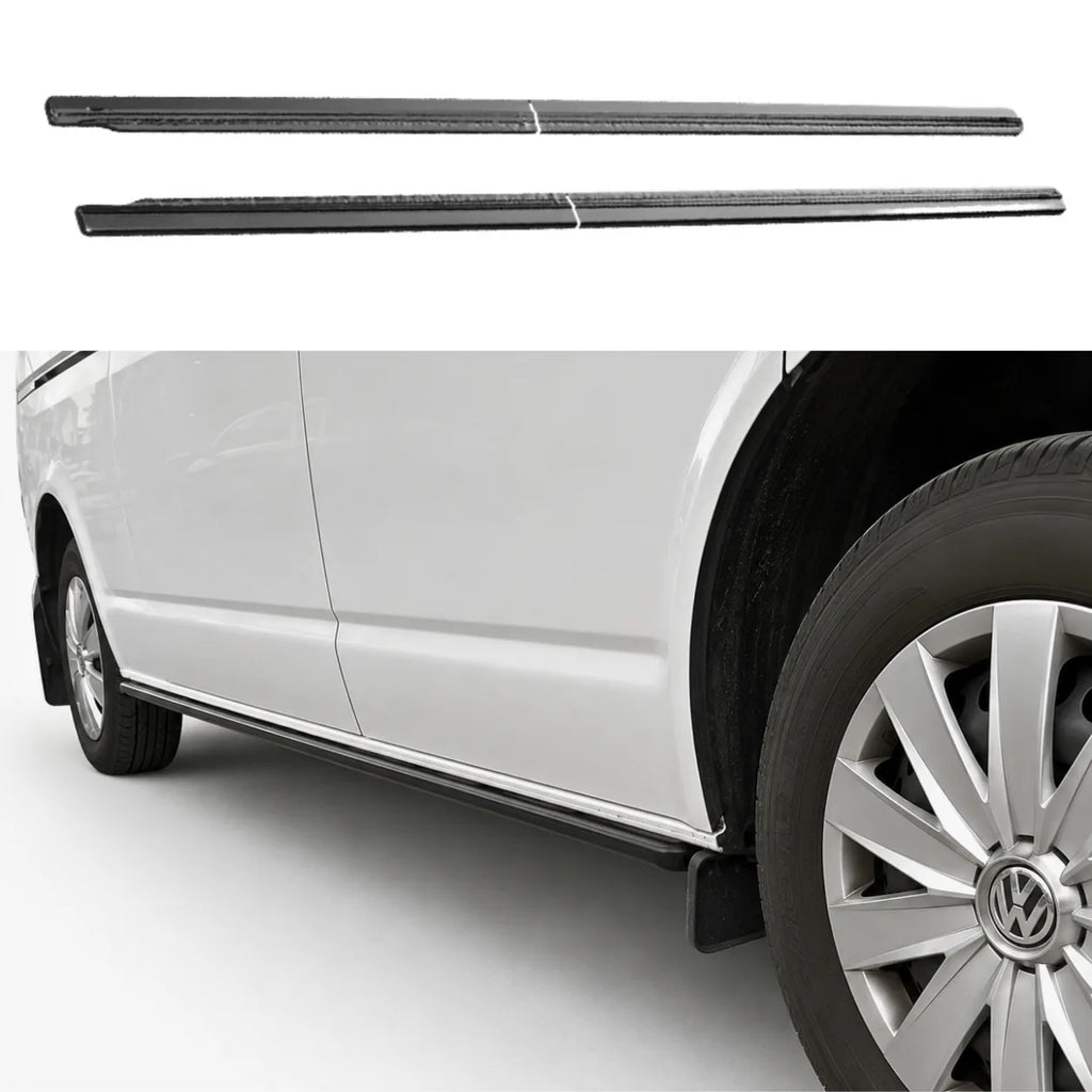 VW Transporter T6.1 Side Skirts (4pcs) — SWB 2019+ Gloss Black